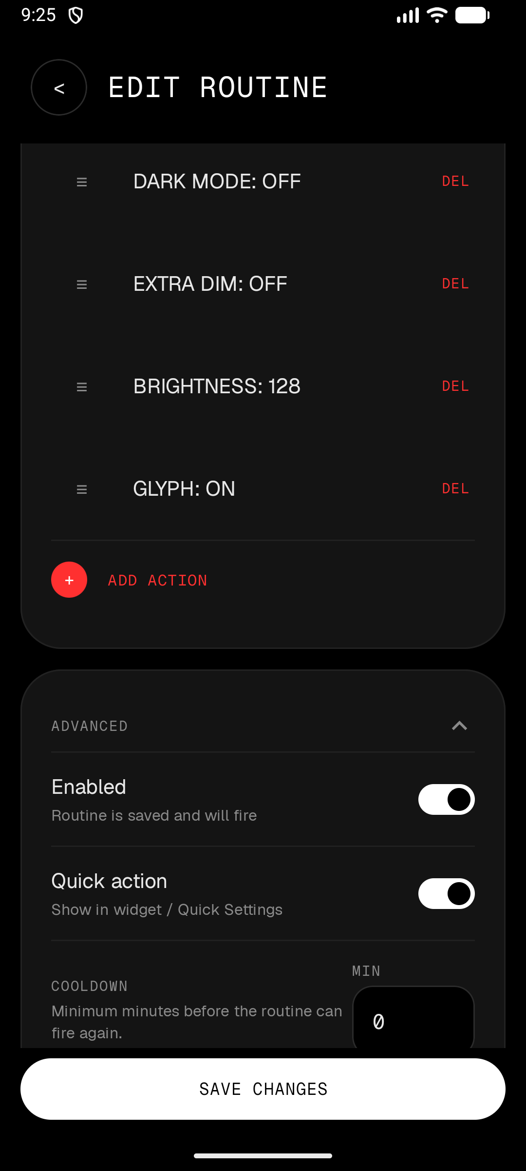 Mode builder with WHEN, ONLY IF, THEN blocks